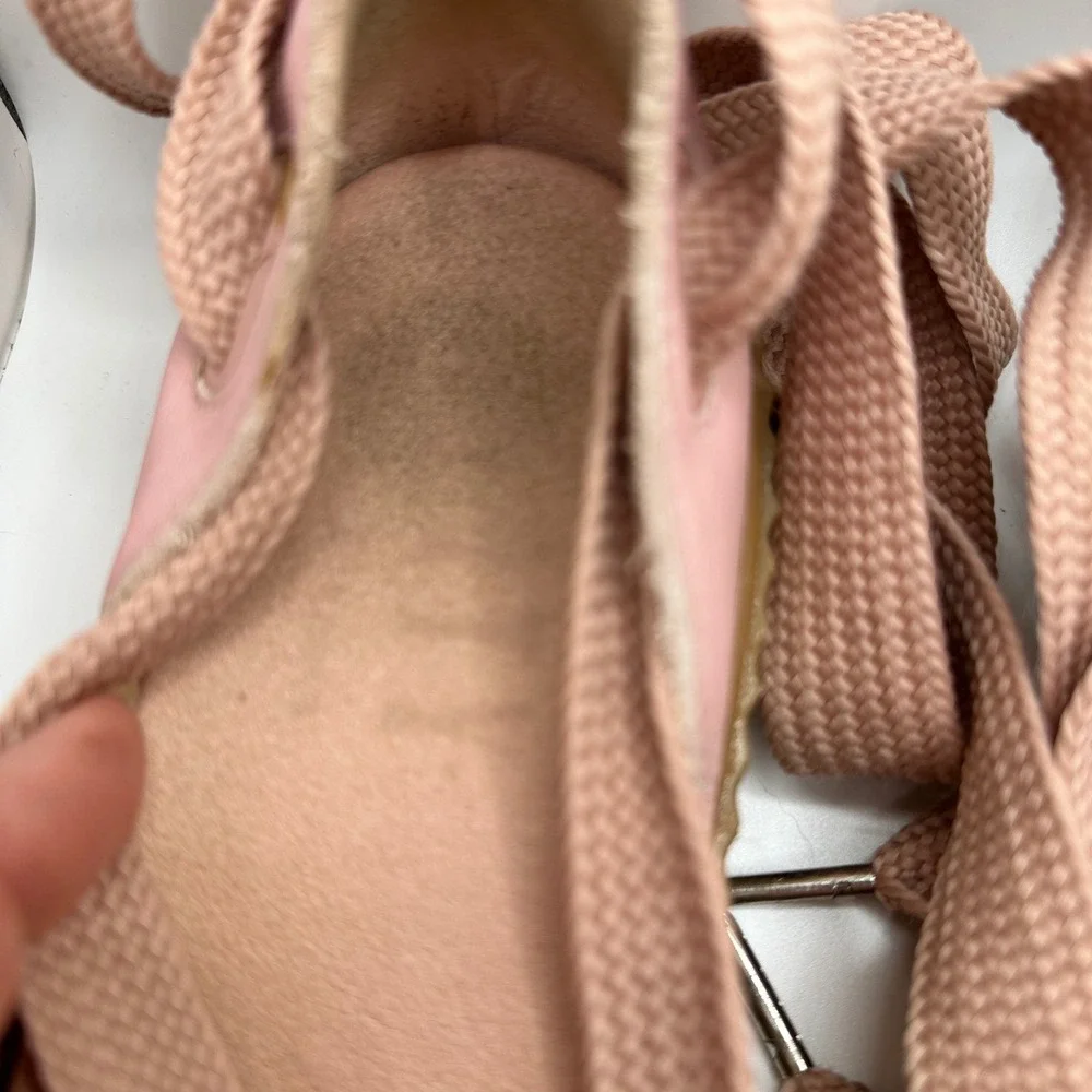 Puma Fenty Rihanna Bow Creeper Sandal Pink Leather‎ Platform Lace Up Size 7